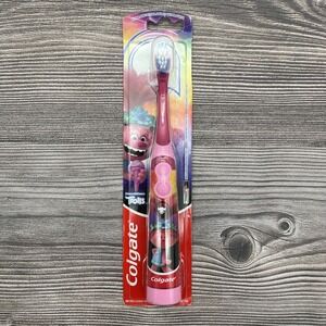 Colgate Kid Trolls Extra Soft Bristles 1 Battery Power Toothbrush Pink. New
